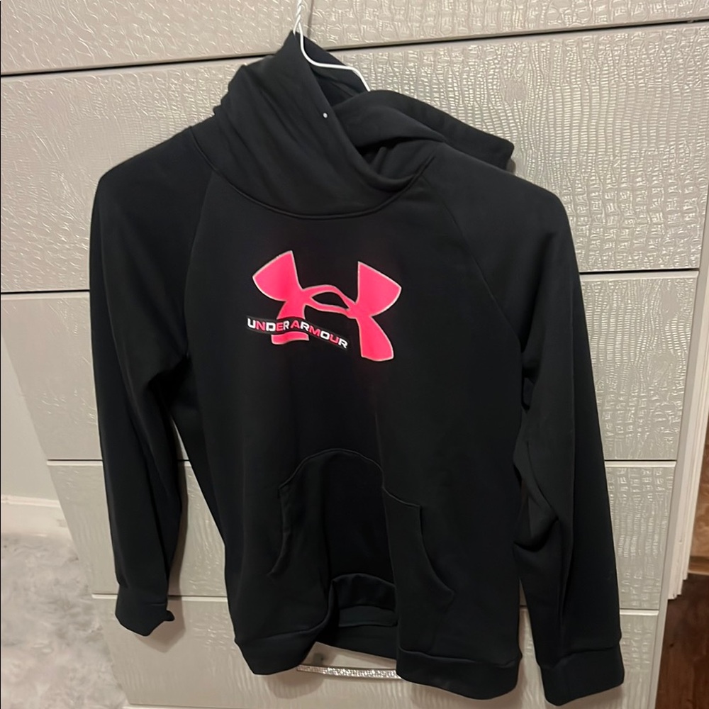 Under Armour Black Hoodie with Pink Logo